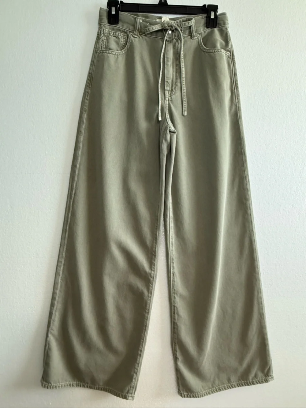 Madewell Super Wide Leg Jeans High Rise Drawstring Airy Size 24 In Sagebrush - Picture 3 of 16